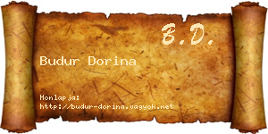 Budur Dorina névjegykártya